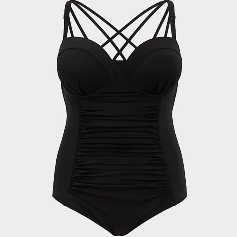 Torrid Lattice Back One Piece Swimsuit 3D/DD - Picture 3 of 4